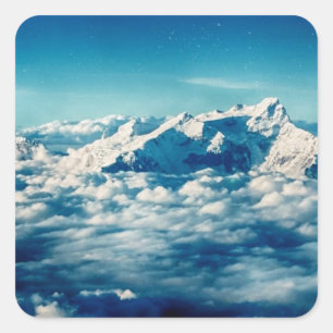 Sticker Carré Les montagnes de l'Himalaya dans les nuages Ciel b