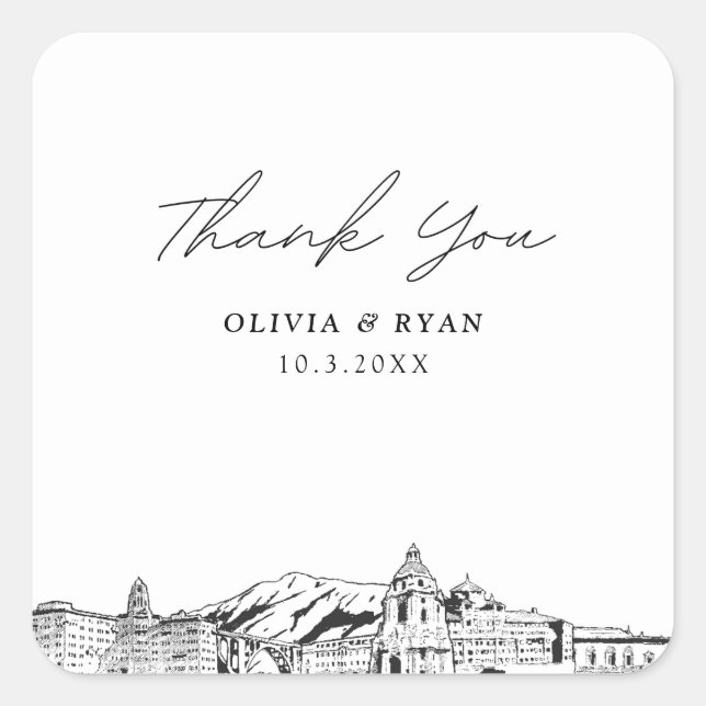 Sticker Carré Les monuments Mariages de Pasadena Favoriser le Me (Devant)