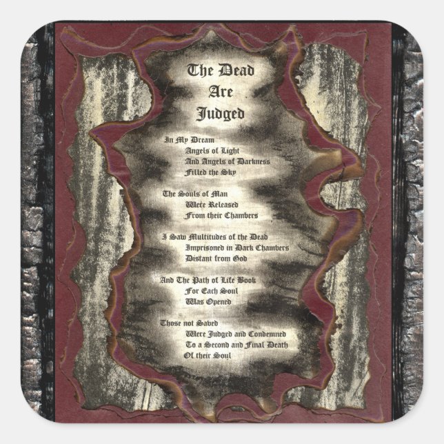 Sticker Carré Les morts sont jugés (Devant)