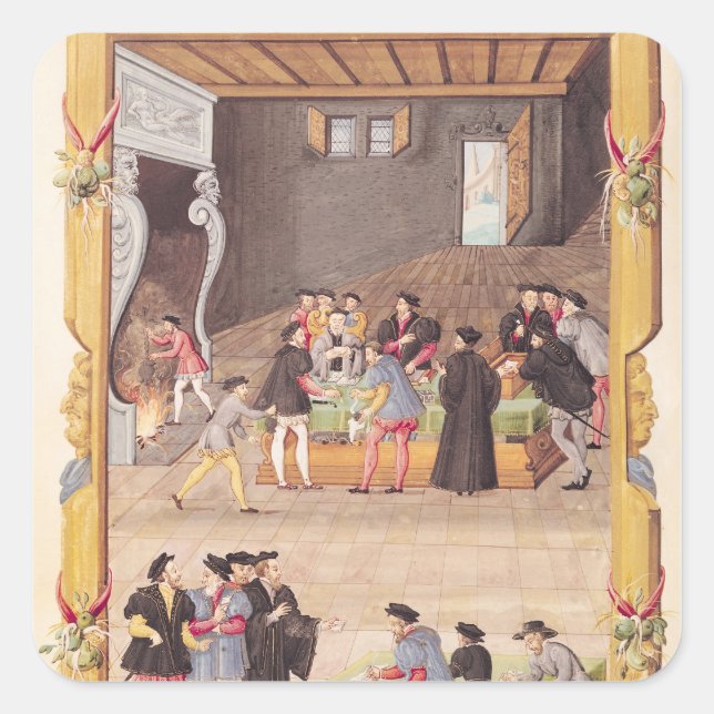 Sticker Carré Les notaires et les secrétaires du roi (Devant)