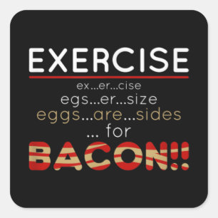 Sticker Carré Les oeufs sont des côtés pour le bacon
