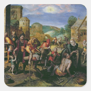 Sticker Carré Les oeuvres de la miséricorde