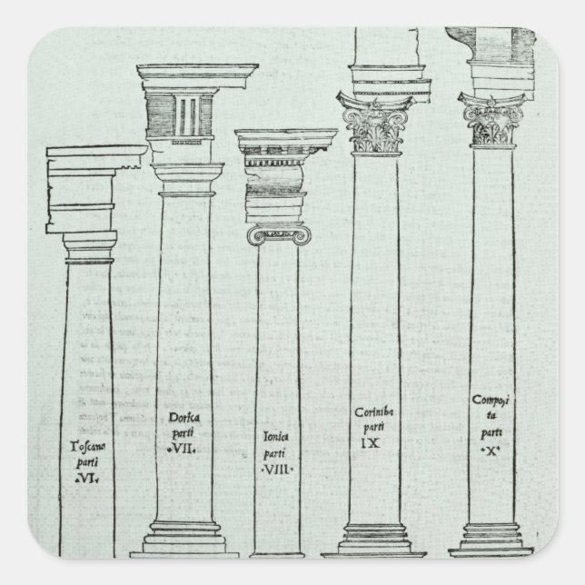 Sticker Carré Les ordres de l'architecture (Devant)
