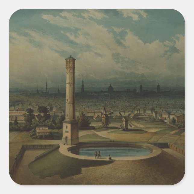 Sticker Carré Les ouvrages d'eau de Berlin, vers 1860 (Devant)