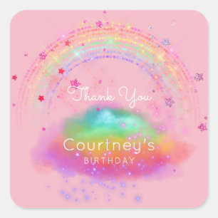 Sticker Carré Les parties scintillantes d'étiquettes de faveur