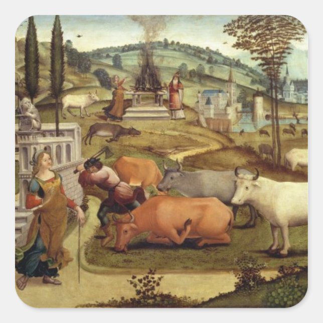 Sticker Carré Les Passions de Pasiphae, épouse du roi Minos de C (Devant)