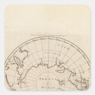 Sticker Carré Les pays situent au sujet du Pôle Nord