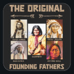 Sticker Carré Les Pères Fondateurs Originaux Amérindiens Garçons<br><div class="desc">Les Pères Fondateurs Originaux Amérindiens Garçons</div>