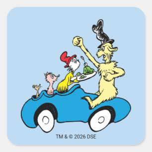 Sticker Carré Les personnages de Dr. Seuss Les œufs verts et le