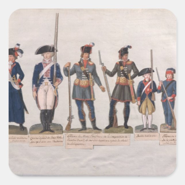 Sticker Carré Les personnages de la révolution française (Devant)