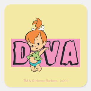Sticker Carré Les Pierrafeu   Galets - Little Diva