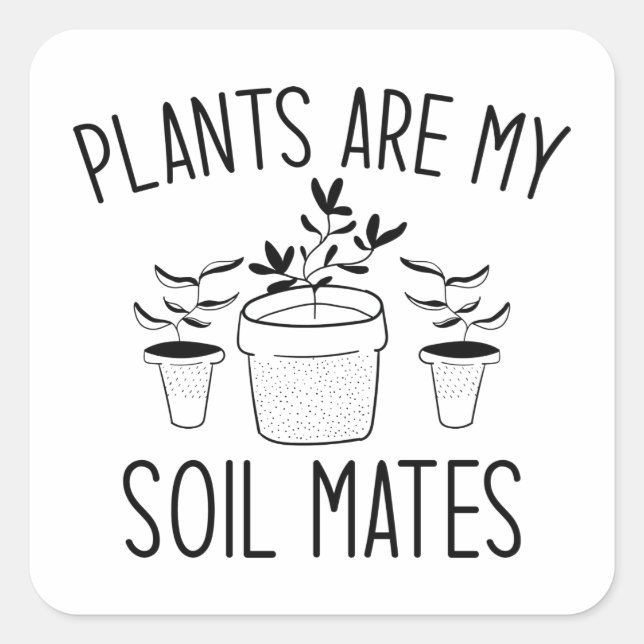 Sticker Carré Les plantes sont mes Mates de sol (Devant)