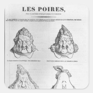 Sticker Carré Les Poires, caricature du roi Louis-Philippe