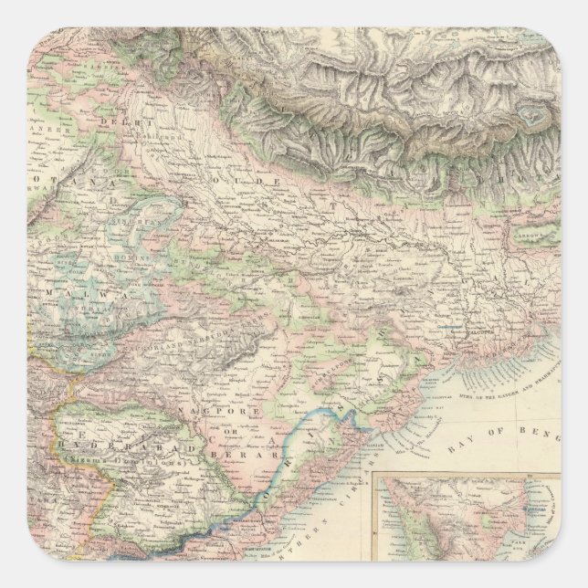 Sticker Carré Les possessions britanniques aux Indes orientales (Devant)