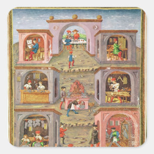 Sticker Carré Les professions