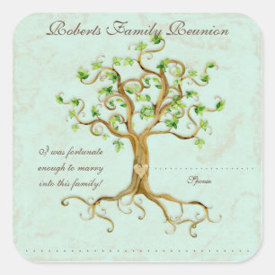 Sticker Carré Les racines d'arbre de remous Antiqued des