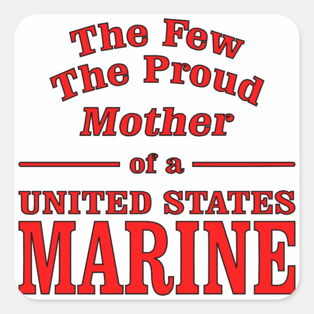 Sticker Carré Les Rares Fier Mère D'Une Marine Américaine (Devant)