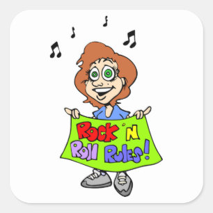 STICKER CARRÉ LES RÈGLES DU ROCK 'N ROLL