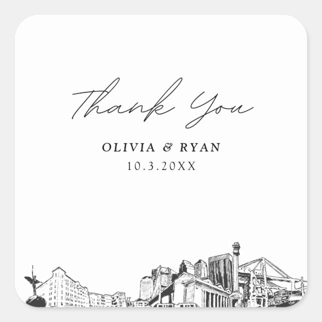 Sticker Carré Les repères Mariages de Jacksonville Favoriser le  (Devant)