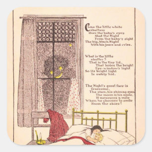 Sticker Carré Les rêves nocturnes Vintages d'Halloween