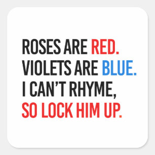Sticker Carré Les roses sont rouges Les violettes sont bleues Le