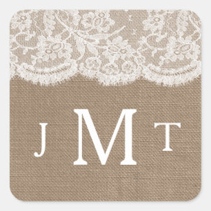 Sticker Carré Les sceaux de la collection de Mariages Burlap & L
