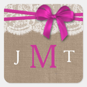 Sticker Carré Les sceaux de la collection de Mariages Rustic Pin