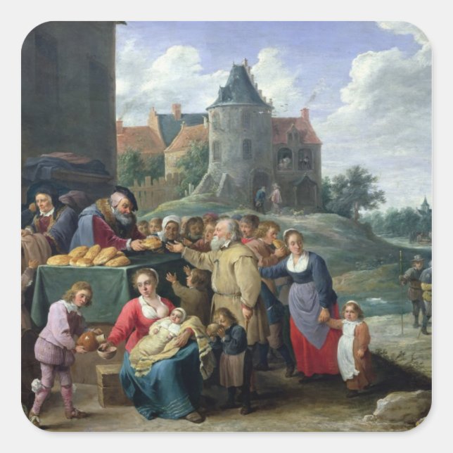 Sticker Carré Les sept actes de miséricorde (Devant)