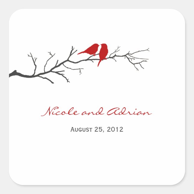 Sticker Carré Les silhouettes d'oiseaux favorisent les autocolla (Devant)