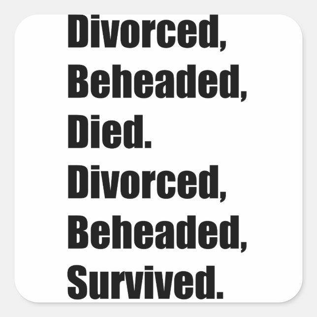 Sticker Carré Les six femmes d'Henri VIII (Devant)