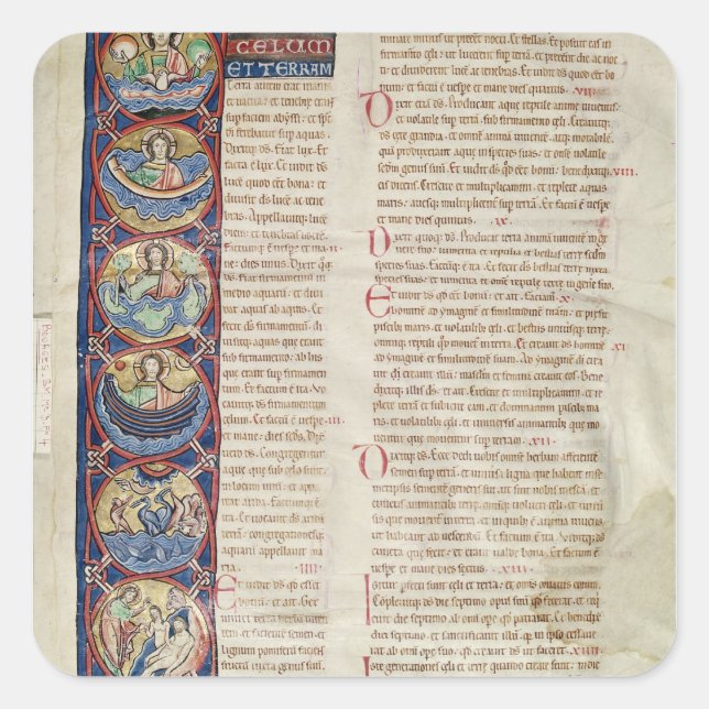 Sticker Carré Les six jours de la création (Devant)