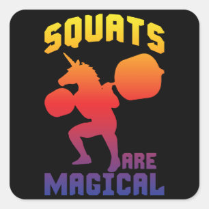 Sticker Carré Les Squats Sont Magiques - Unicorn Jour de la Jamb