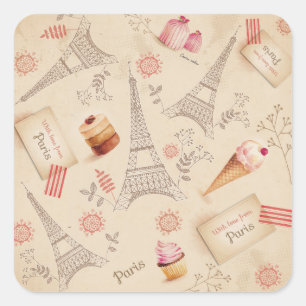 Sticker Carré Les sucreries Vintages de Paris