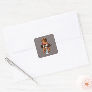 Sticker Carré Les temps brun rousse Chien Chien Rhodesian Ridgeb