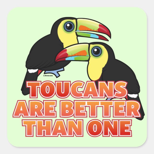 Sticker Carré Les Toucans Vont Mieux Qu'Un (Devant)