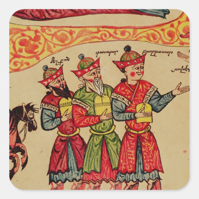 Sticker Carré Les Trois Mages, détail de la Nativité (Devant)