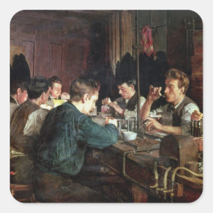 Sticker Carré Les ventilateurs en verre, 1883 (huile sur la