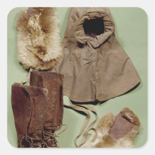 Sticker Carré Les vêtements de Scott utilisés sur l'Antarctique