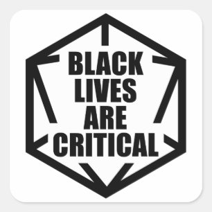 Sticker Carré Les vies noires de BLM sont critiques [B&W]