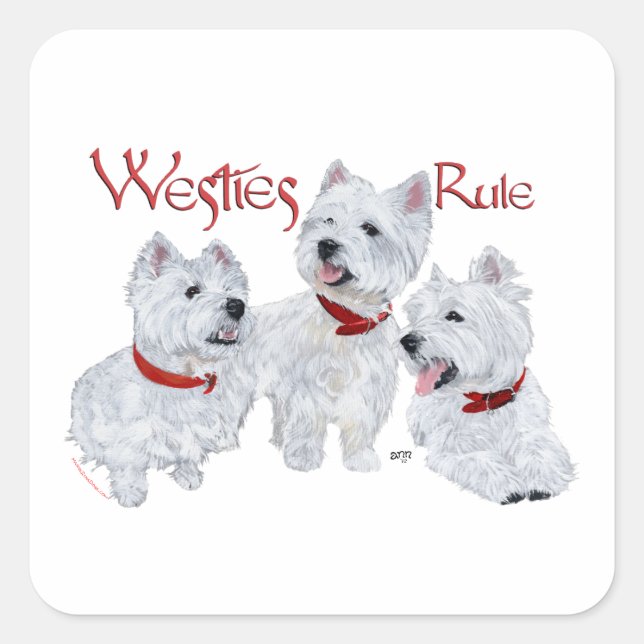 Sticker Carré Les Westies règnent ! (Devant)