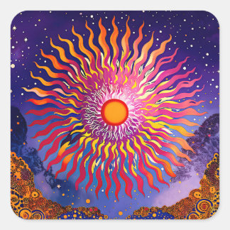 Sticker Carré "Les Whispers solaires dans le ciel" Le soleil