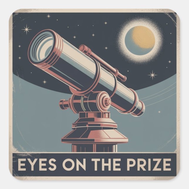 Sticker Carré Les Yeux Sur Le Prix (Devant)