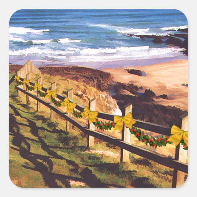 Sticker Carré L'escrime des dunes dans l'océan (Devant)