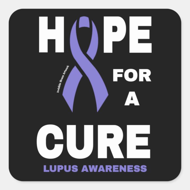 Sticker Carré L'espoir d'un remède...Lupus (Devant)