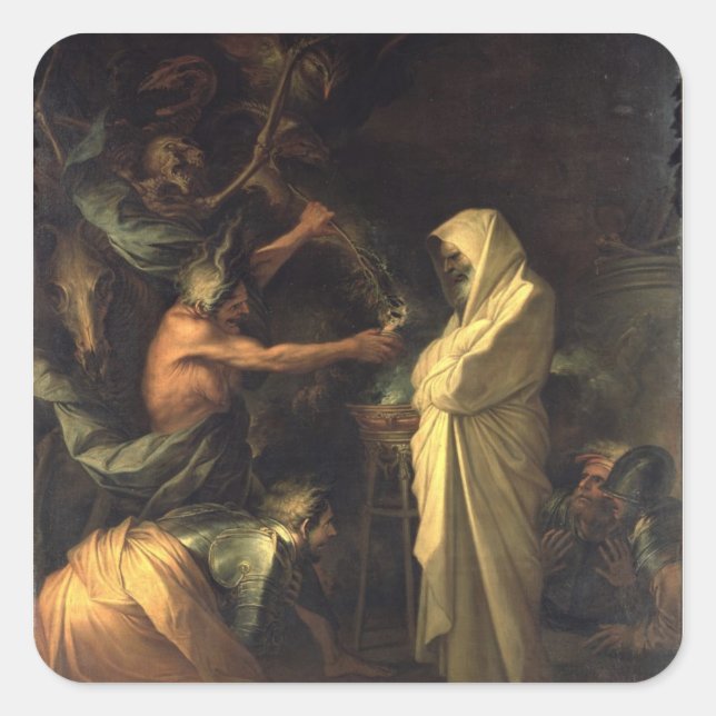 Sticker Carré L'Esprit de Samuel paraissant à Saül à la maison (Devant)