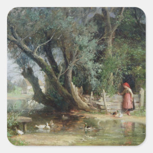 Sticker Carré L'étang de canard