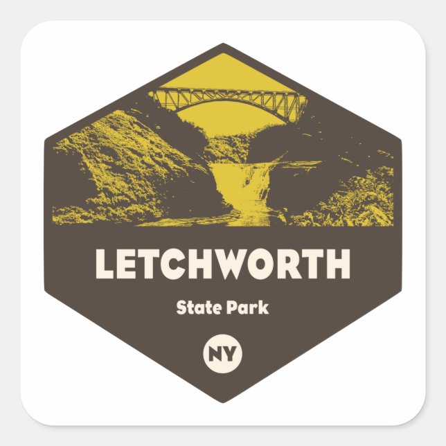 Sticker Carré Letchworth State Park New York (Devant)
