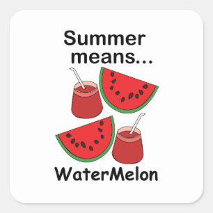 Sticker Carré L'été de la pastèque signifie une fête de fruits d