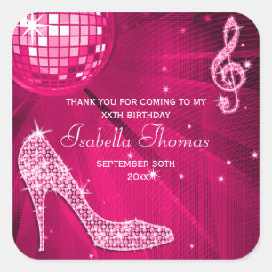 Sticker Carré L'étincelle gîte le Merci rose d'anniversaire de