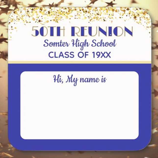 Sticker Carré Let's Party! 50th Class Reunion custom  (Créateur téléchargé)